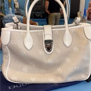 FAIR CONDITION DOONEY & Bourke Cream Satchel with White Accents